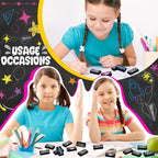 Dunzoom 100 Pcs Inspirational Pencil Erasers Bulk for Kids Fun Motivational Eraser School Supplies Back to School Office Supplies for Classroom Office Teacher Artists (Colorful Chalkboard)