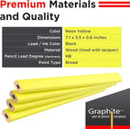 GRAPHITE Hard Lead Carpenter Pencil #2 Lumber Pencil (1) Pack of 12 PCS - Industrial Pencil Wood Flooring Marker for Wood Working Tools Marking & Concrete Marking - Neon Yellow