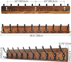 SKOLOO Rustic Large Coat Rack Wall Mount-38.6'' Long Coat Rack for Wall, Wood Coat Rack Hook, Farmhouse Coat Hanger Wall Mount for Hanging Jacket Coat