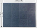 DECORITA Blue Felt Bulletin Board 47"x35" | Large Cork Pin Board Alternative for Office, Home & Classroom | Felt Wall Tiles (12-Pack) | Blue Classroom Decor Office Supplies | Denim Blue