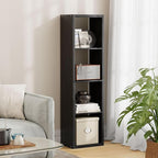 Jpiziso 4 Cube Storage Organizer Single Row, Cube Shelf with Heavy-Duty Thick Boards, 13.31" L x 9.37" W x 48.82" H, Smooth Easy-Clean Panels, Simple Assembly, for Living Room Bedroom Office, Black