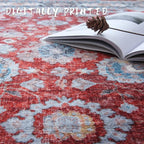 Rugcomf Runner Rug 2'x6' Hallway Rug Washable Boho Soft Area Rug Non-Slip Non-Shedding Faux Wool Vintage for Kitchen, Entryway, Laundry, Bedroom, Indoor (Red)