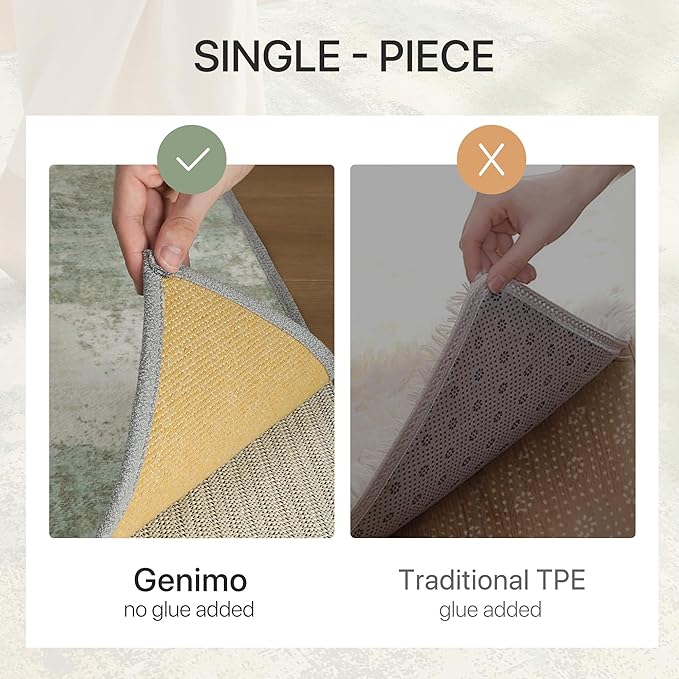 GENIMO No Crease Non Slip 6x9 Area Rugs for Living Room, Craft Woven Modern Abstract Rug, Soft Floor Carpet, Single-Piece Rugs for Bedroom, Dining Room, Office, Green Gray