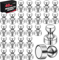 LOVIMAG Fridge Magnets 40Pcs Refrigerator Whiteboard Small Strong Magnet Classroom Kitchen Accessories Decorative Locker Set Decor Must Haves Office Calendar Refrigerador Magnetic Cute Crafts Silver
