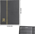 Stamp Albums 100 Pockets - Stockbooks with 50x197mm Sleeves, 10 Double Sided Black Page with Leatherette Padded Black Cover, Collection Storage Folder for Paper Money Postage Stamps AS0105BK