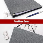 Vienrose 3 Ring Binder 1 Inch Round Rings with Linen Fabric Cover, Fits 8.5 x 11 Inch Paper, Durable Organizer for School, Office, Home, Recipes, Darkgrey