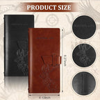 Eaasty 2 Pcs Leather Hunting Log Book Elk Hunting Journal Notebook for Men Designed for Huntsman to Record Hunt Details for Dad Husband Father's Day Birthday Gift, 96 Pages(Black, Brown)
