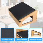XINGMIAOWJ Ergonomic Foot Rest, 4 Adjustable Height Foot Stool,Footrest Under Desk， Flip Over Office Desk Foot Rest, Improving Posture, Promoting Blood Circulation（Natural）