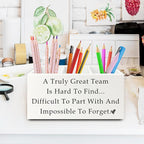 XPH Team Office Pen Pencil Holder Organizer for Desk, Team Appreciation Gifts for Employees, Gifts for Coworkers Women Men Wooden Box Sign for Home Office Desk Tabletop Decorations