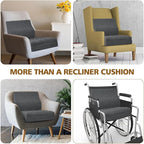 TANYOO Recliner Cushion for Elderly with Lumbar Support Pillow - 20x20x5 Inch Extra Thick Recliner Seat Cushion for Seniors Relief Back Pain and Tailbone Pain from Long Sitting Non-Slip Bottom