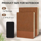 TSFPapier Lined Journal Notebook for Work College Ruled Note Book 7.2"x9.6" B5 PU Leather Daily Journaling 160 Pages for Women Men Writing Home School Supplies Business (Brown)