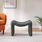 VANOMi Small Footstool Ottoman, Multi-Functional Modern Foot Stool, Sofa Footrest Extra Seating for Living Room, Entryway, Hallways and Bedrooms, Small, Dark Gray