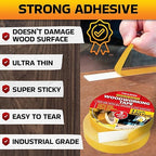 Trazon Double Sided Woodworking Tape Super Strong, 3 Pack, 1 Inch x 120 Feet, Wood Crafter Sticky Tool, Two Side Adhesive for Router Templates and CNC Machine, Removable & Residue Free