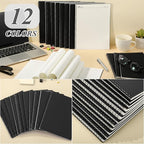 Eelosp 12 Pack Large Spiral Notebook 8.5 x 11 Inch Lined College Ruled Spiral Journal Wire Bound Notebook Kraft Cover, 120 Pages for Work Students Office Business(Black)