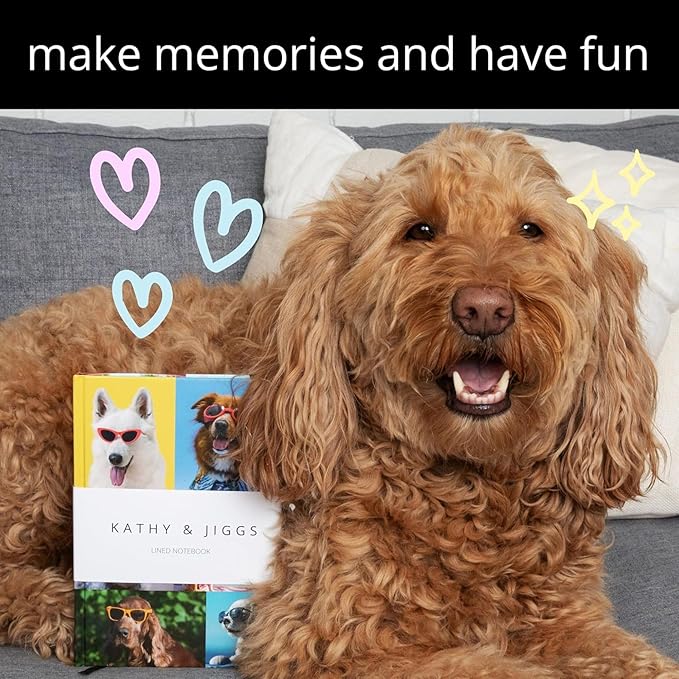 Kathy & Jiggs: Cool Dog A5 Lined Journal 160 Pages, 5.8 X 8.4 Hardcover Notebook, College Ruled: Cute Aesthetic Gifts for Dog Mom, Dads, Kids, Animal Lovers, Men, Women, Note Book, Diary, Journaling