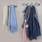 SKOLOO Modern Metal Wall Coat Rack with 5 Hooks, Sturdy Wall Hook Rack for Hanging Jacket, Clothes, Hat, Silver
