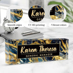 Custom Office Name Plate, Personalized Gifts for Men, Appreciation Gifts for Employees - Office Desk Accessory (Black Gold Marble)