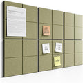 Bumusty Large Felt Bulletin Board 48" x 36" Cork Board Alternative - 6 Pack with 40 Safe Removable Adhesive Tabs, Cork Boards for Walls Cork Board for Home Office Classroom Pin Board (Olive Green)