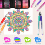 ZSCM 400 Pack Gel Pens for Adult Coloring Book, 200 Artist Colored Pens With 200 Refills, Fine Tip Metallic Glitter Gel Pens for Drawing Doodling Journaling Craft Art Supplies