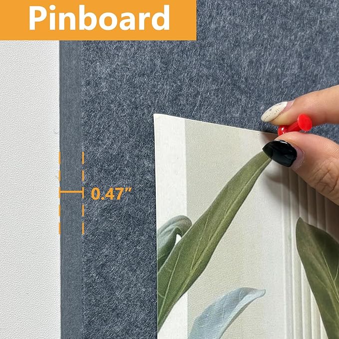 Thick Cork Board Tiles for Wall with Push Pins, Removable 36"x24"x0.47" Bulletin Board Sets, Self-Adhesive Pin Board | Magrowill 6 Packs Felt Panels for Office Home Classroom Dorm