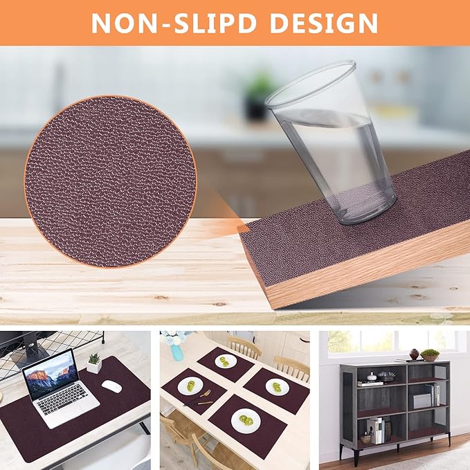 WochiTV Shelf Liner for Cabinets, Drawer Non Adhesive Non Slip Foam Mat for Kitchen, Pantry, Bathroom, Cupboard, Garage, Closet, Shelves, Drawer, Tool Box, Brown 11.8 x 118 inches