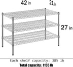 Regal Altair 21" Deep x 42" Wide x 27" Height Wire Shelving Kit | 3-Tier | NSF Commercial Storage Rack Unit