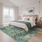 GENIMO Washable Rugs 8x10 Area Rugs for Living Room Bedroom, Modern Lightweight Rug Ultra Soft Indoor Area Rugs 8x10 for Dining Room, Low Pile Carpet with Non Slip Backing, Turquoise