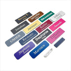 Custom Engraved Name Badges with Pin or Magnet Backing, 1" x 3" - Personalized Acrylic Name Tag with 15 Font Options and 21 Color Options - 1 Tag