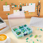 600 Pcs Decorative Push Pins, Plant Green Thumb Tacks 6 Types Cute Push Pin Clip for Bulletin Board Wall Cork Board Colorful Classroom Decor Teacher Must Haves Supplies School Crafts Project