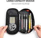Sports Volleyball Pencil Box Black Kids Teens Pencil Pouch for Boys Girls, Big Capacity Canvas Pen Holder Marker Case, Portable Travel Storage Bag Stationery Organization Bag Desk Office Organizer