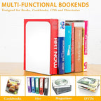 VFINE White Bookends 2 Pair, Metal Shelf Book Ends, Bookends for Shelves, Book Stopper for Heavy Books, Book Dividers for Home Office