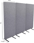 ReFocus™ Raw Freestanding Acoustic Room Divider 3 Pack – Reduce Noise and Visual Distractions with This Lightweight Room Separator (Castle Gray, 24" X 62")