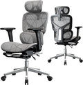 Opiesit Office Chair with 3D Adjustable Lumbar Support,Ergonomic Computer Chair,Adjustable Headrest and Armrests, 400lbs Capacity,Tilt-Swivel,Premium Mesh Desk Chair for Office,Home & Gaming (Grey)