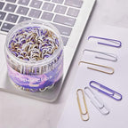 NEEWAY 200pcs Large Purple Paper Clips, 2 Inch Jumbo Paper Clip, Ceative Colored Paperclips for Paperwork Office School and Personal Use