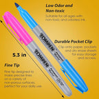 Tompen Permanent Markers,Fine Tip,160 Pack Bulk,16 Assorted Multicolor Colors,Waterproof Permanent Marker with Quick Drying on Valentine's Day card Wood,Plastic,Paper,Metal for Office School Classroom