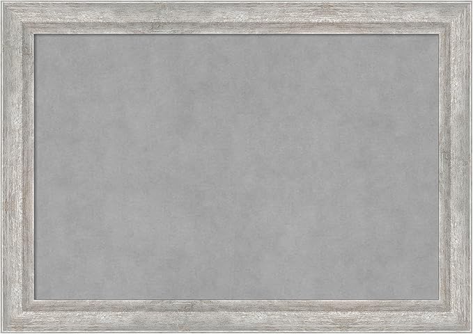 Amanti Art Silver Framed Magnetic Board 19x27 Medium Vision Board for use with Magnets, 100% Metal Sheet to Display Items as Office Decor or for Home Organization in mudroom, Kitchen or Kids Room