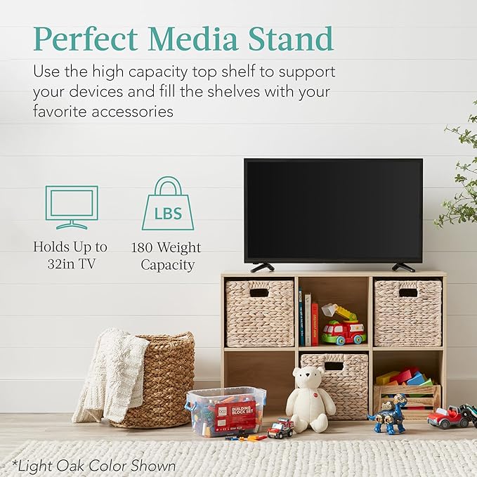 Best Choice Products 6-Cube Storage Organizer, 11in Shelf Opening, Bookcase, Display Shelf, Customizable w/ 3 Removable Back Panels – White