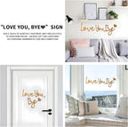 Wall Decor Gold Love You Bye Sign Hallway Entryway Door Wall Art Boho Decor Wood Home Decor Express Love and Warm for Your Family Lover Halloween Thanksgiving Christmas Above Door Topper Decoration