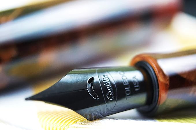 Conklin All American Fountain Pen in Brownstone – Stub Nib, Rich Brown Finish & Artistic Design – Ideal Gift for Calligraphers & Collectors