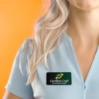 Custom Name Tag Full Color with Logo Magnetic Back | Name Badges for Business | Metal Name Tags ID Badges for Employees | Personalized Name Tags | Magnetic Name Tags Personalized (3x1.5 Inches)