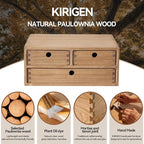 Kirigen Wooden Desktop Organizer - Office Supplies Filing Tidy Storage Shelf - Storage Cabinet/Jewelry Organizer with 3 Drawers(BR, 2-Layer &3 Drawers)