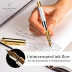 Ellington Pens Luxury Fountain Pen Set - Smooth Fine Nib- Includes 3 Ink Cartridges, Refillable Ink Converter, Gift Box- Fountain Pens For Writing, Calligraphy, Journaling, Sketching (Master Chopin)