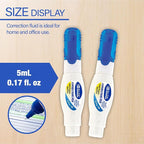 BAZIC Products Correction Pen – Corrections Fluid, Precise Metal Tip White Out, Ideal for School & Office Supplies, Alternative to Correction Solution, 2/Pack, 2-Packs