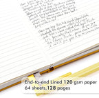 12 Pack Notebooks Journals Bulk with 12 Black Pens, Feela A5 Hardcover Notebook Classic Ruled Journal Set with Pen Holder for School Business Work Travel Writing, 120 GSM, 5.1”x8.3”, Yellow