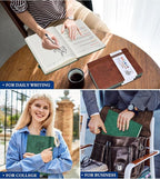 PERCUN B5 Lined Journal Notebook - 365 Page Large Leather Journals for Writing Women Men，Hardcover Notebook with 100Gsm Thick Pages，Daily Diary for Travel, Work，School，College Ruled (7.6" x 10.3")