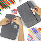 YOUSHARES Big Capacity Colored Pencil Case - 300 Slots large Pen Case Organizer with Multilayer Holder for Prismacolor Colored Pencils & Gel Pen (Grey)