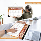 Desk Calendar 2026, 21 Months Calendar Runs from October 2025 to June 2027 - Large 17" x 12" Desktop/Wall Monthly Planner for Home School, or Office - Watercolor Festival