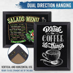 HBCY Creations 18" x 24" Rustic Black Solid Wood Frame Wall Chalkboard, Magnetic Surface, Home Décor, Restaurant & Café Menus, Blackboard, Includes Chalk, Eraser & Hanging Hardware