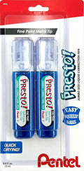 Pentel Presto Jumbo Correction Pen Fine Point, Metal Tip, 2-Packs (ZL31WBP2)