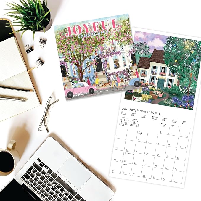 Graphique 2026 Joyful Landscapes Wall Calendar | 12” x 12” | Thick Paper | Home & Office Organizer | Large Monthly Grid | 3 Languages & Marked Holidays | 4 Month Preview Page for 2027